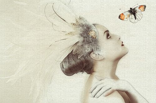 canvas women butterfly