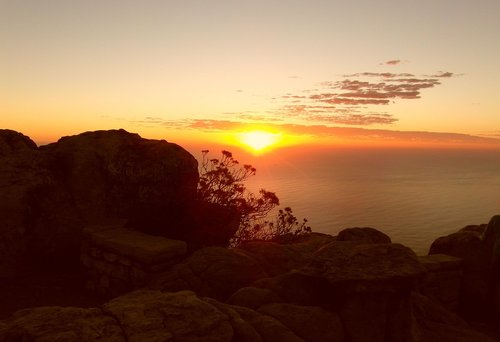 cape town  sunset  table mountain