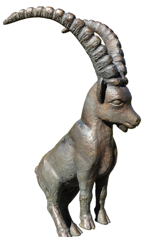 capricorn bronze statue animal figure