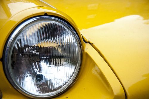 car yellow headlight