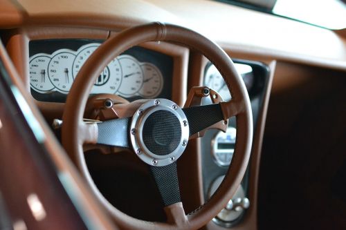 car interior steering wheel