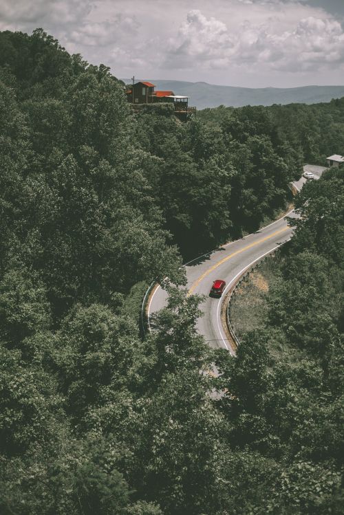 car clouds road