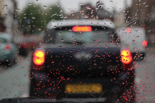 car rain gloomy