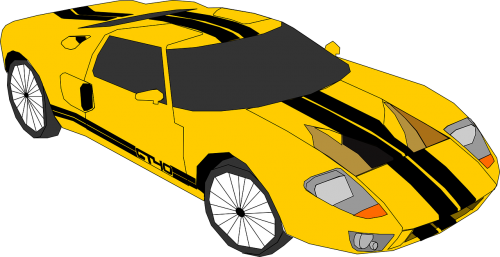 car yellow sports