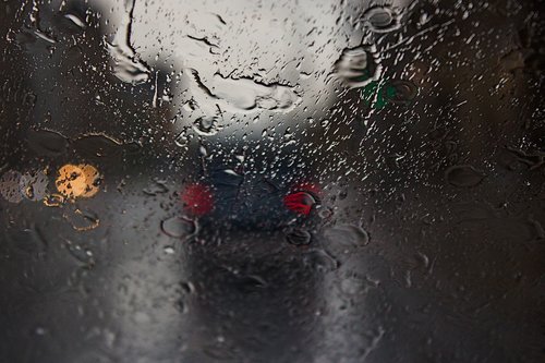 car  glass  rain