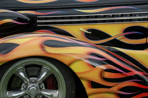 car classic cars flames