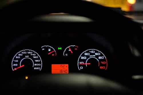 car dashboard speedometer speed