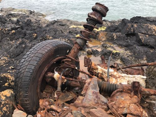 car wreck sea mature