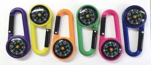 carabiner compass colorful