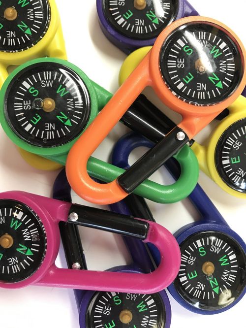 carabiner compass colorful