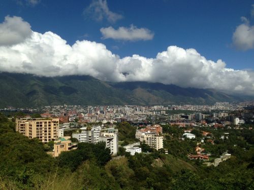 caracas city valley above