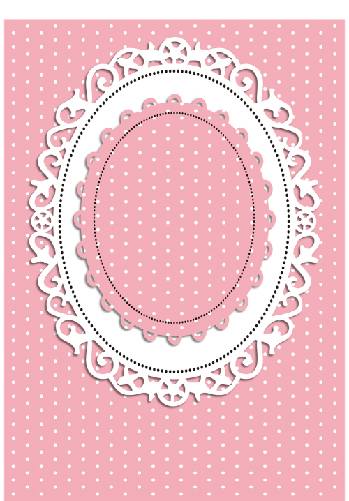 card frame polka dots