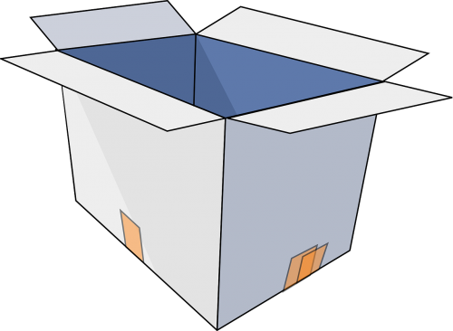 cardboard box open box