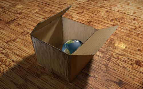 cardboard box plneta earth