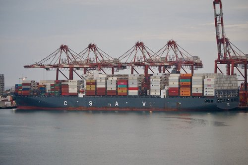 cargo  ship  port