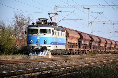 cargo train  electric locomotive  wagons