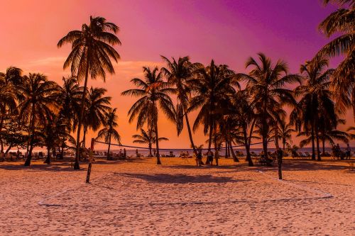 caribbean beach sunset