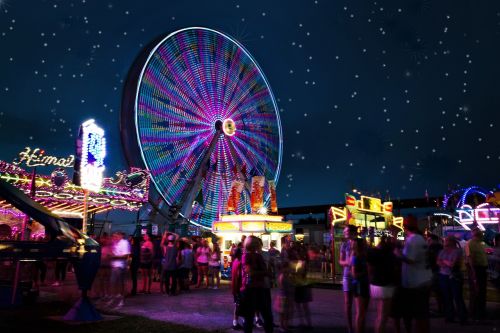 carnival rides night ferris wheel
