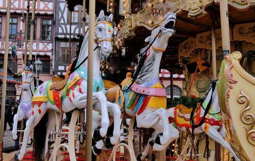 carousel  christmas market  atmosphere