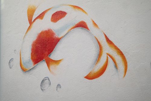 carp fish mural