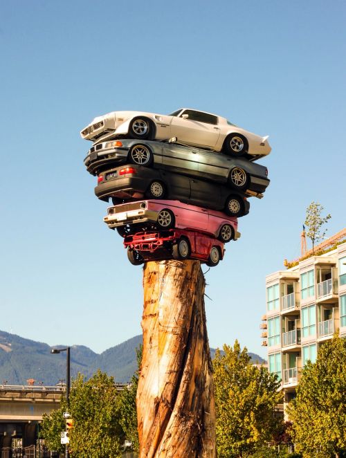 cars tower art
