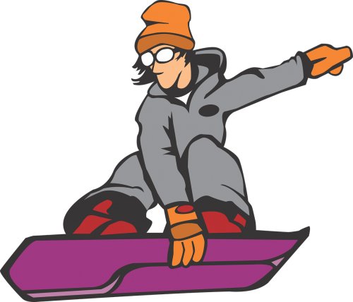 cartoon snowboard sport