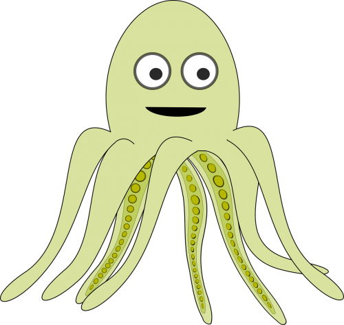 cartoon octopus sea