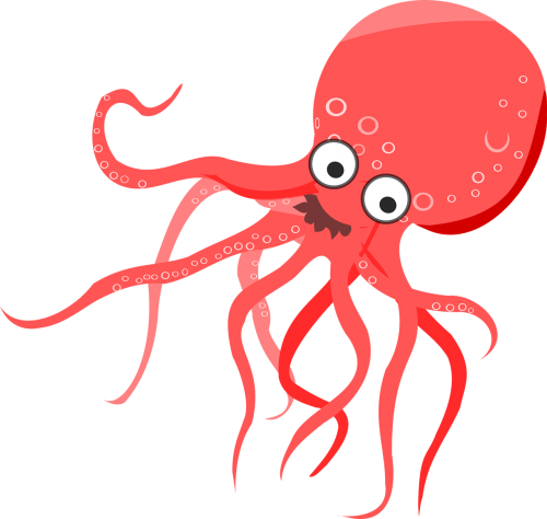 cartoon octopus orange
