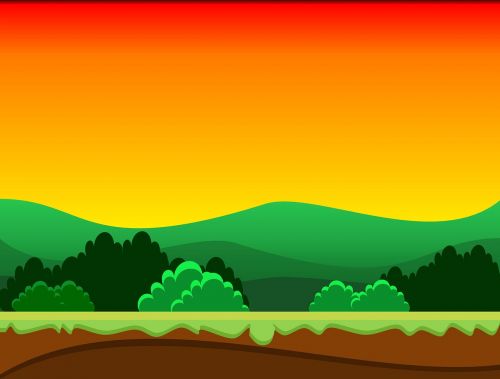 cartoon background sunset