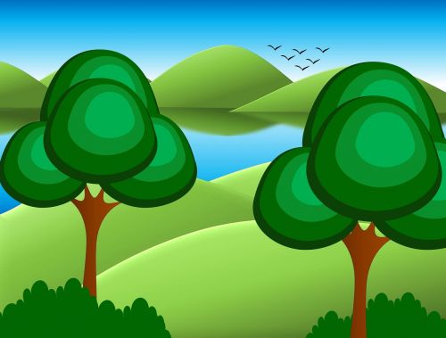 cartoon background trees