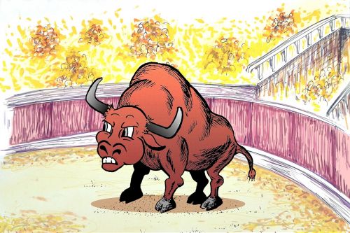 cartoon illustration bull