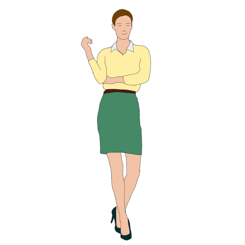 cartoon character business woman standing