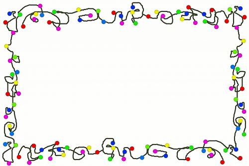 Cartoon Christmas Lights Border