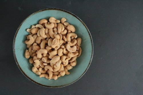 cashew  walnut  black background