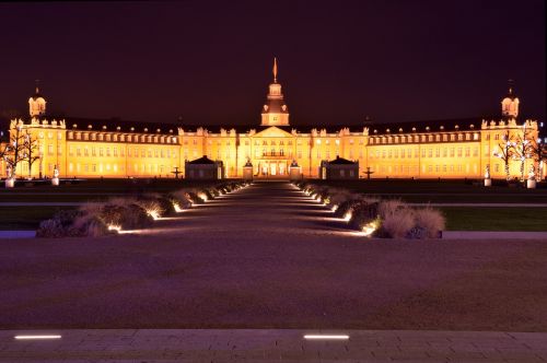 castle karlsruhe night