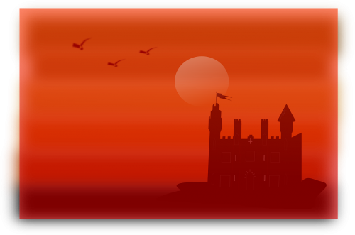 castle sunset haunted