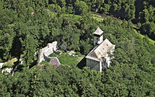 castle village litice aerial view