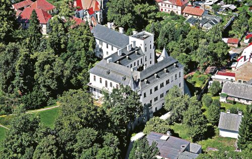 castle pardubice city aerial view