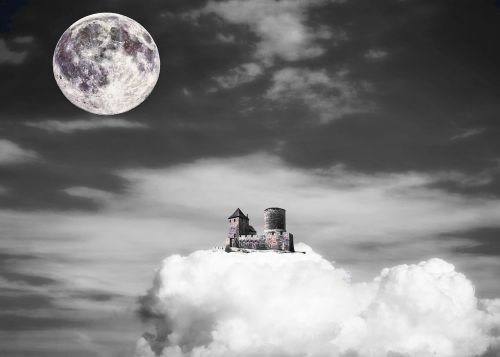 castle cloud moon