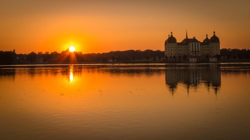 castle  moritz castle  sunset