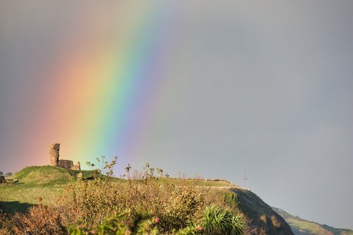 castle  rainbow  ruin