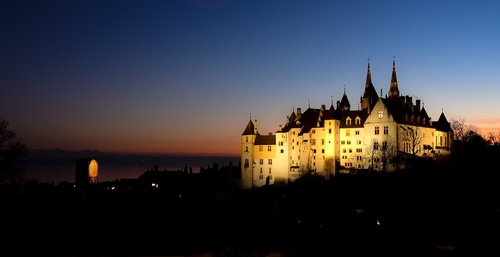castle  twilight  landscape