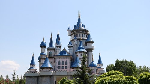 castle  blue  fairy tale