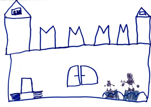 castle children drawing knight's castle