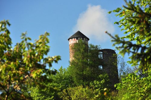 castle steinbach-hallenberg sky