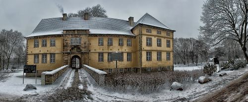 castle winter snow