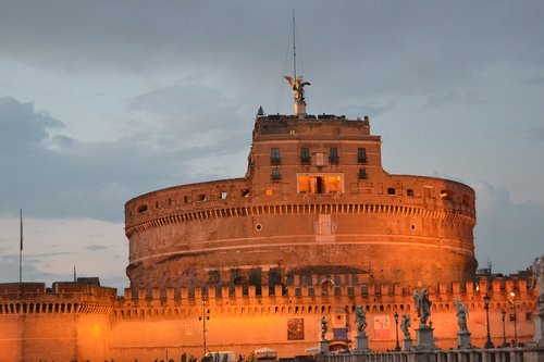 castle sant'angelo  rome  sunset