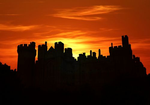 Castle Sunset Silhouette