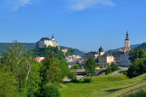 castle town  greiz  thuringia germany