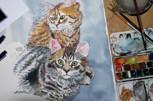 cat paint painting